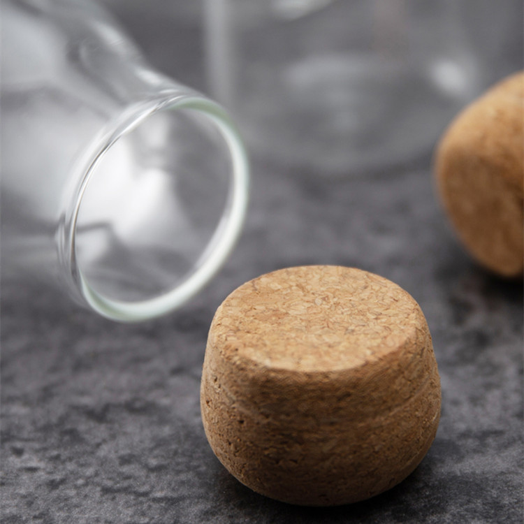 Tarro de almacenamiento de vidrio de corcho frasco de té de vidrio de especificación múltiple Botella de almacenamiento de café transparente