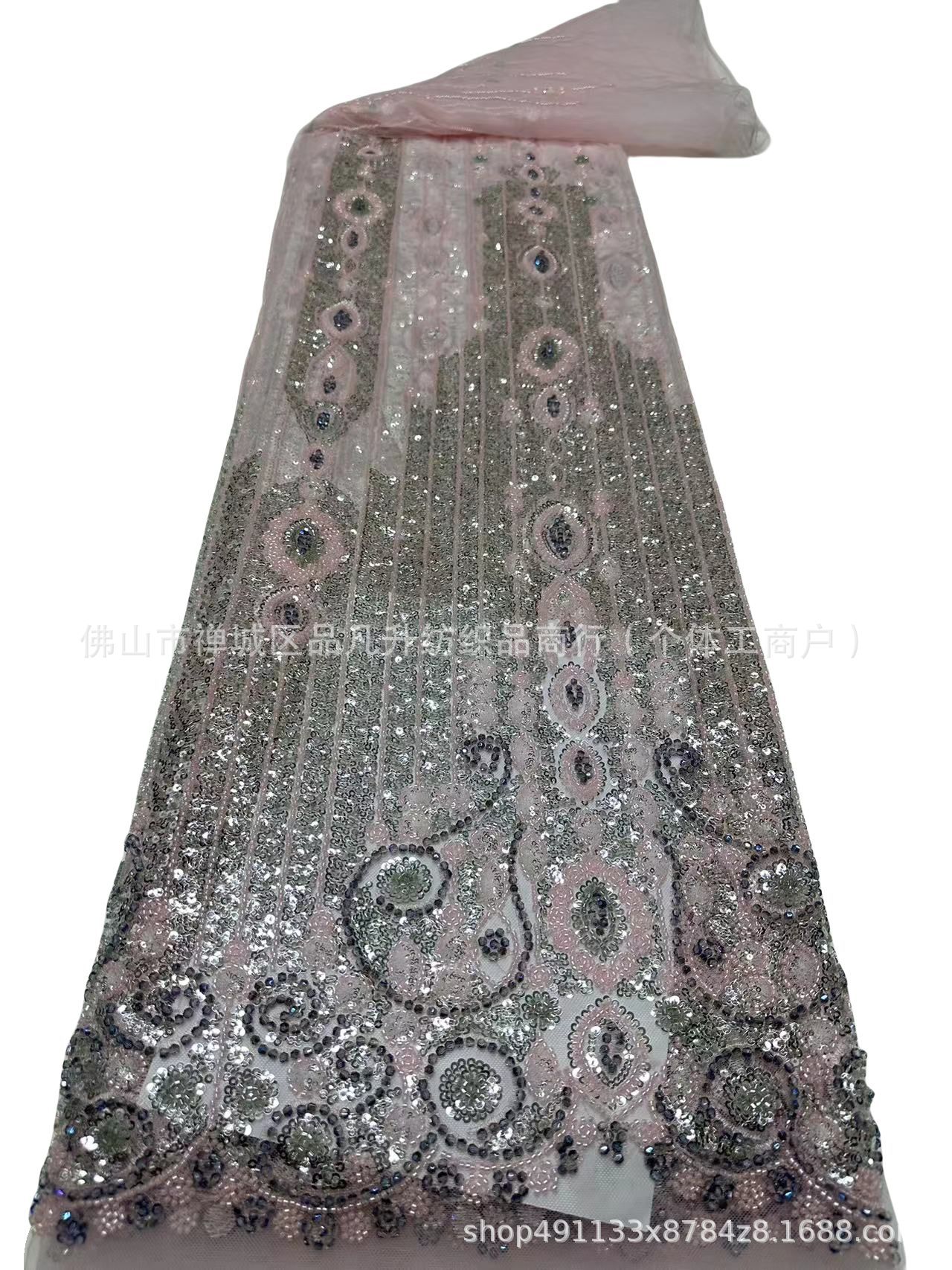 industria pesada de alta densidad cuentas tubo de cuentas tela bordada alta fijación vestido de boda tela de moda cuentas de encaje en stock image 8