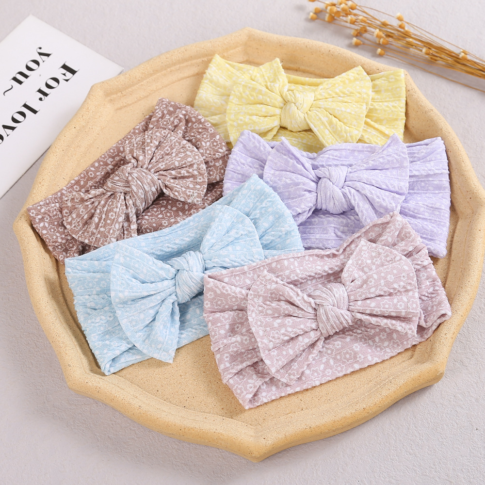 Cross-border children's hair accessories baby care door headband 3D digital printing nylon bow baby hair band wholesale_voghion.com