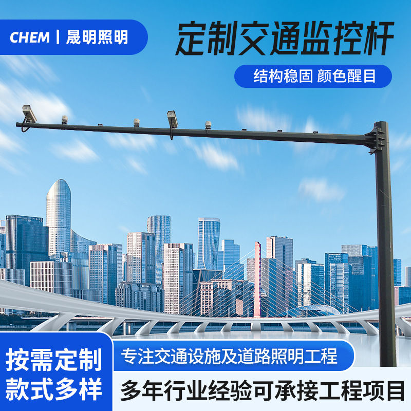 信号灯杆 L型户外监控立杆 小区监控杆 道路电子卡口八角信号灯杆
