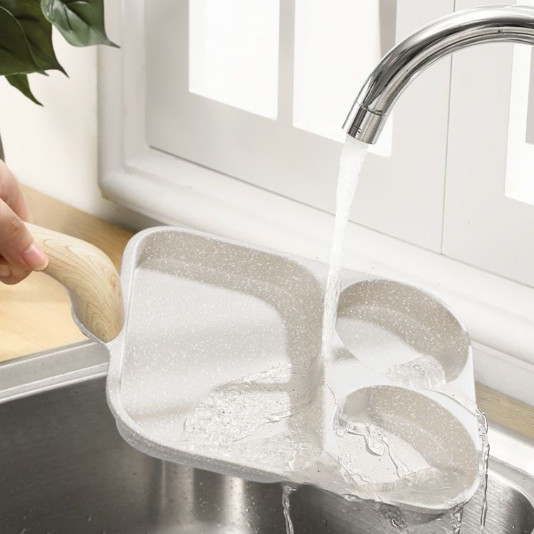 Olla de desayuno de huevo frito, hogar, sartén multifuncional de fondo plano tres en uno, filete frito, molde de hamburguesa, venta al por mayor, envío transfronterizo