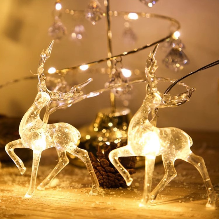 LED cadena de luz navideña Santa atmósfera navideña luces de color árbol de Navidad exterior impermeable luces decorativas atenuables