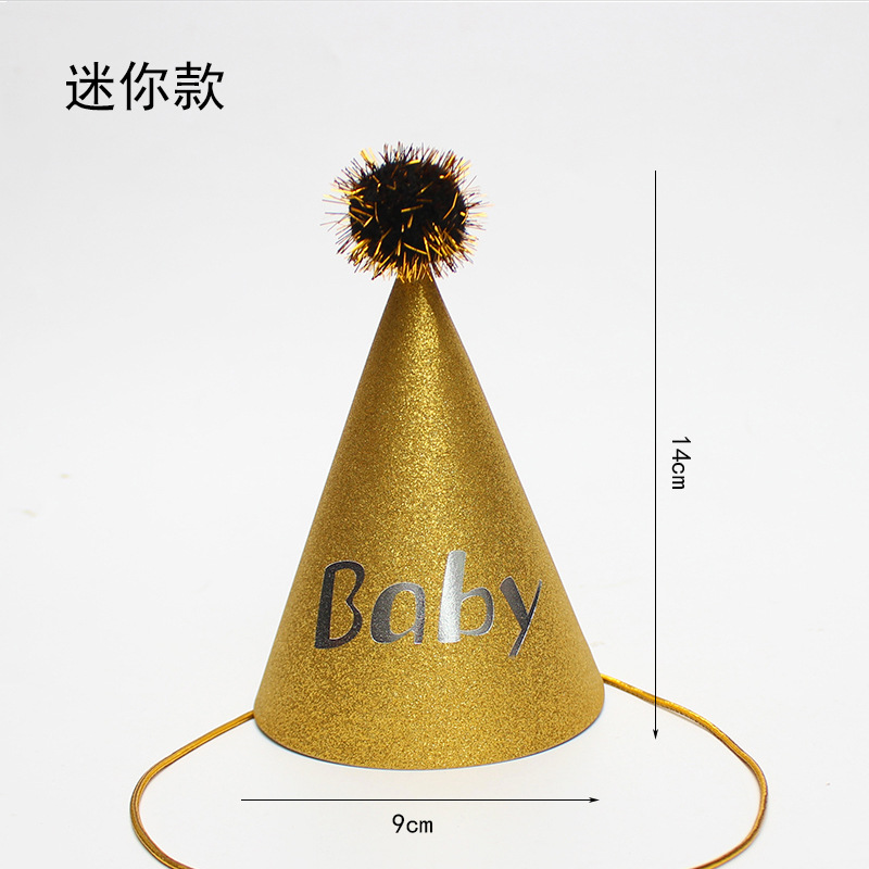 Sombreros de cumpleaños de embalaje independiente, sombreros de fiesta, sombreros de punta, sombreros de fiesta para bebés, sombreros de pastel
