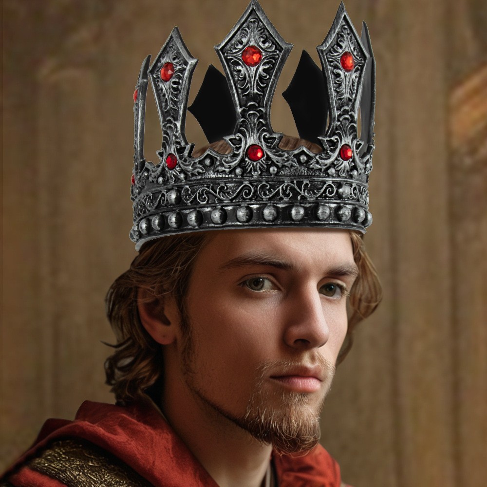 Transfronterizos medieval rey corona Halloween baile de máscaras fiesta disfraz de espectáculo props cosplay cabeza