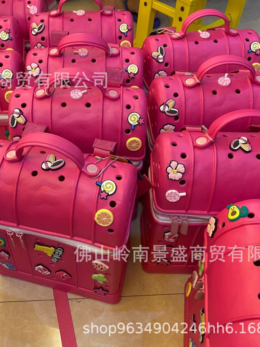Niños agujeros decoración guardería para niños niñas mochila EVA lindos dibujos animados DIY mochila de hombro de gran capacidad