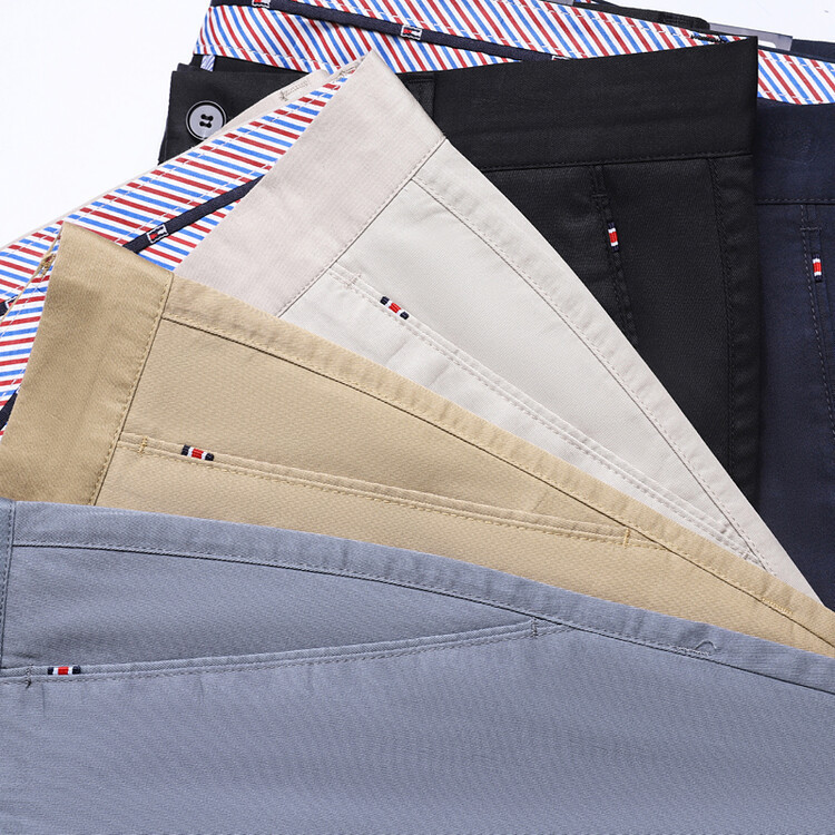 Tommy Hilfiger Summer Thin Casual Pants Men's Business Straight Slim Comfortable Versatile Loose Dad Long Pants