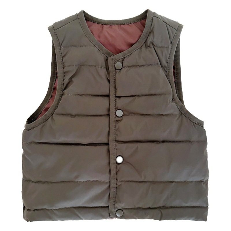 Otoño e Invierno nuevo chaleco de plumón para niños pato blanco abajo ropa para niños Chaleco de bebé chaleco casual de una sola pieza entrega