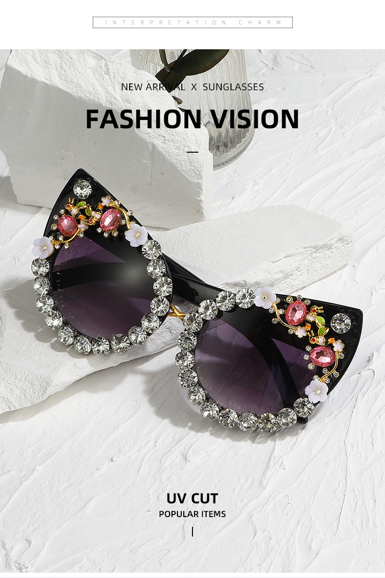 Novelty Streetwear Irregular Geometric PC UV400 Protection Cat Eye Full Frame Women's Sunglasses display picture 3