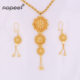 NOPEET Middle East Dubai 24k Gold Plated Jewelry Set African Bridal Jewelry Necklace Earrings Two Pack