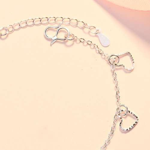Stylish Hand Jewelry Heart-Shaped Bracelet, European & American Style, Single-Layer Peach Blossom Mini Heart Anklet—Wholesale from Taobao Manufacturer Sources