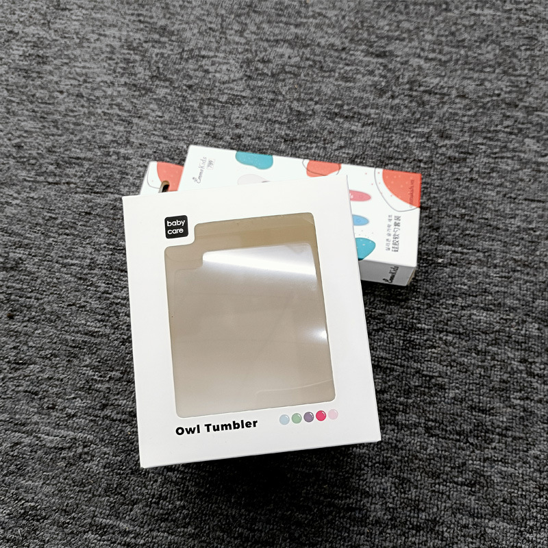 婴儿学饮杯彩盒定制 开窗纸盒 儿童奶瓶包装套盒