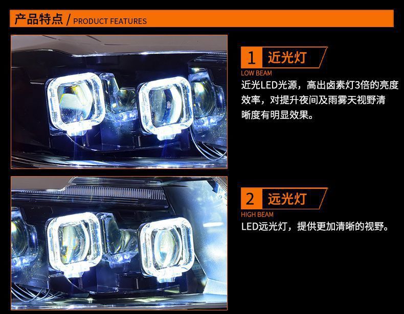 Specially Used for Haval H6 Sports Edition Led Headlight Assembly Modified Bugatti Style Led Daytime Running Lights Flowing Water Turn Signals