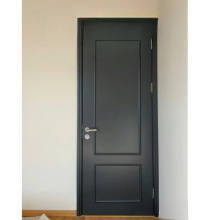 法式复古卧室门室内门烤漆木门圆弧拱形门实木门黑色美式房门简约