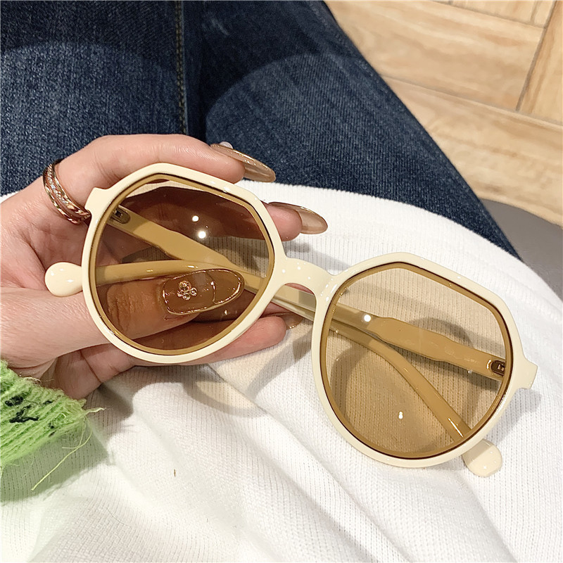 2021 nuevo polígono gafas de sol color caramelo retro Internet celebridad mismas gafas de sol ins Street shot gafas de sol 98052