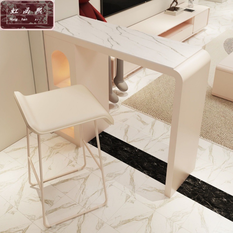Bar Table Home Cream Style Slate Long Table Living Room Sofa Partition Leisure Bar Integrated Balcony High Table