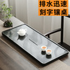 Block household Black stone tea tray manual Polished surface stone Tea Service Simplicity drainage Tea Tray Chahai customized