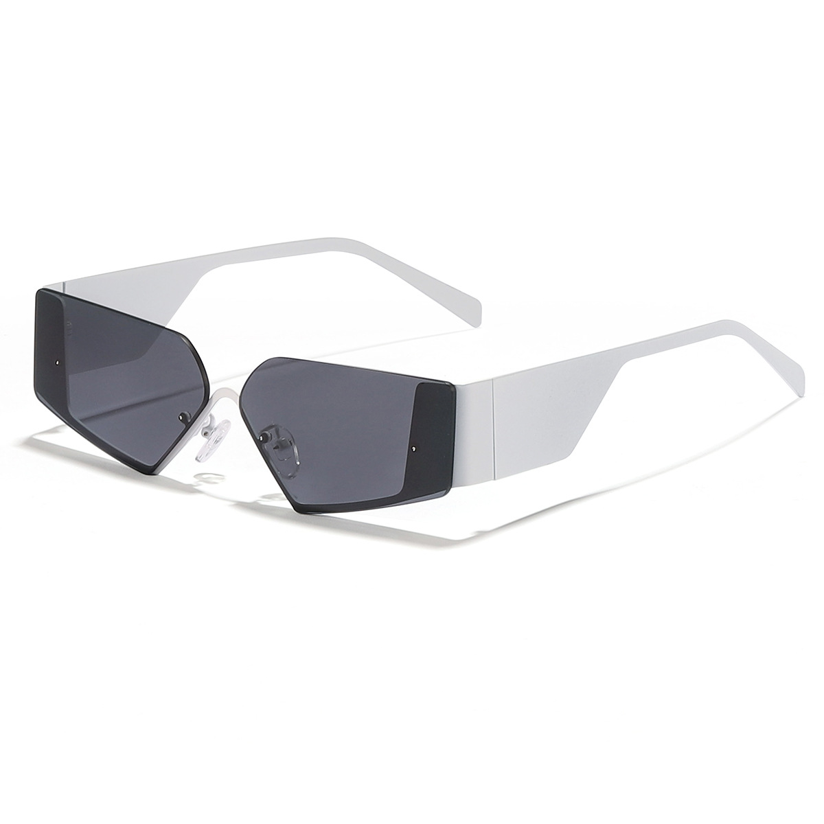 2024 nuevas gafas de sol con parasol Y2K con borde de caja de metal para mujer, gafas de sol personalizadas de estilo retro cóncavo transfronterizo