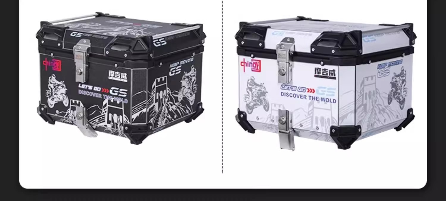 Motorcycle Trunk Aluminum Alloy Tail Box Electric Vehicle No. 9 Tail Box Large Capacity Pedal Quick Release Tail Box Square Box