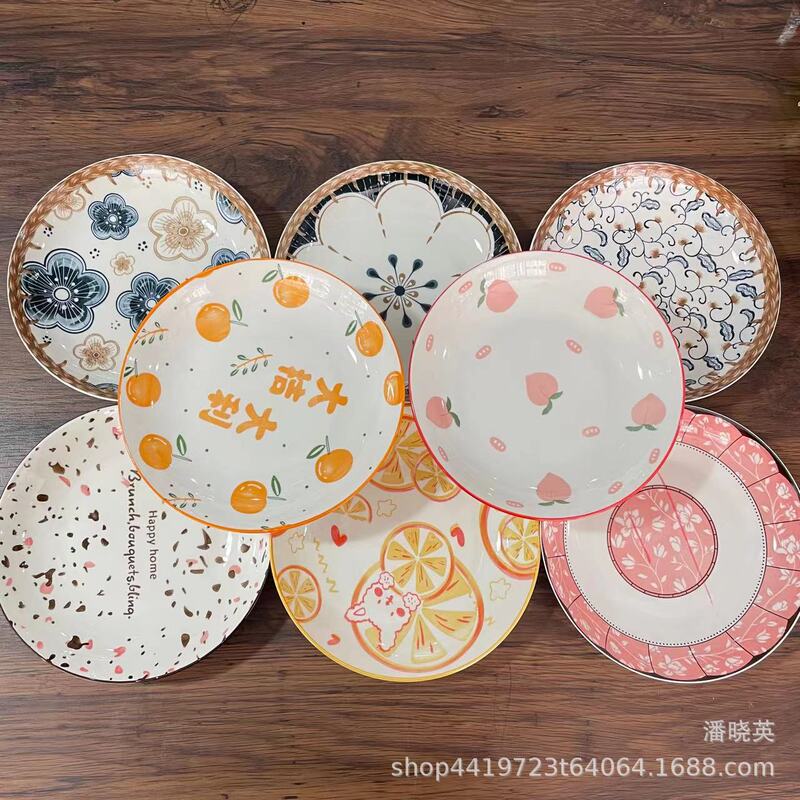 Home cooking plate wholesale underglaze color ceramic plate hot dish activity advertising supermarket gift ceramic tableware Home cooking plate wholesale underglaze color ceramic plate hot dish activity advertising supermarket gift ceramic tableware