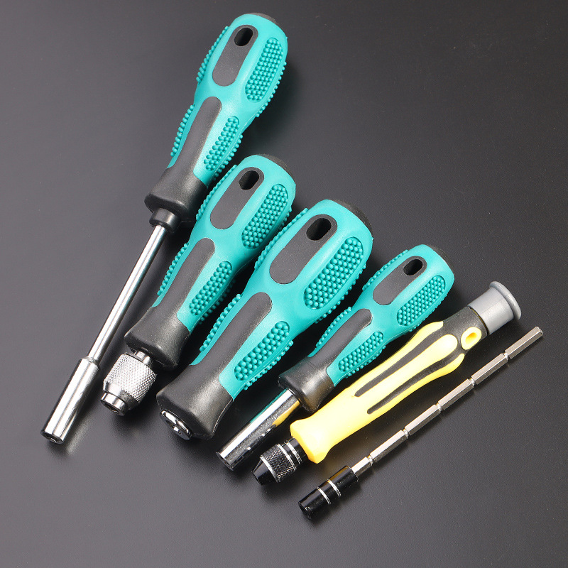 1/4批头手柄头专用风批嘴改接杆套锥筒品接6.35MM接头工具螺丝刀