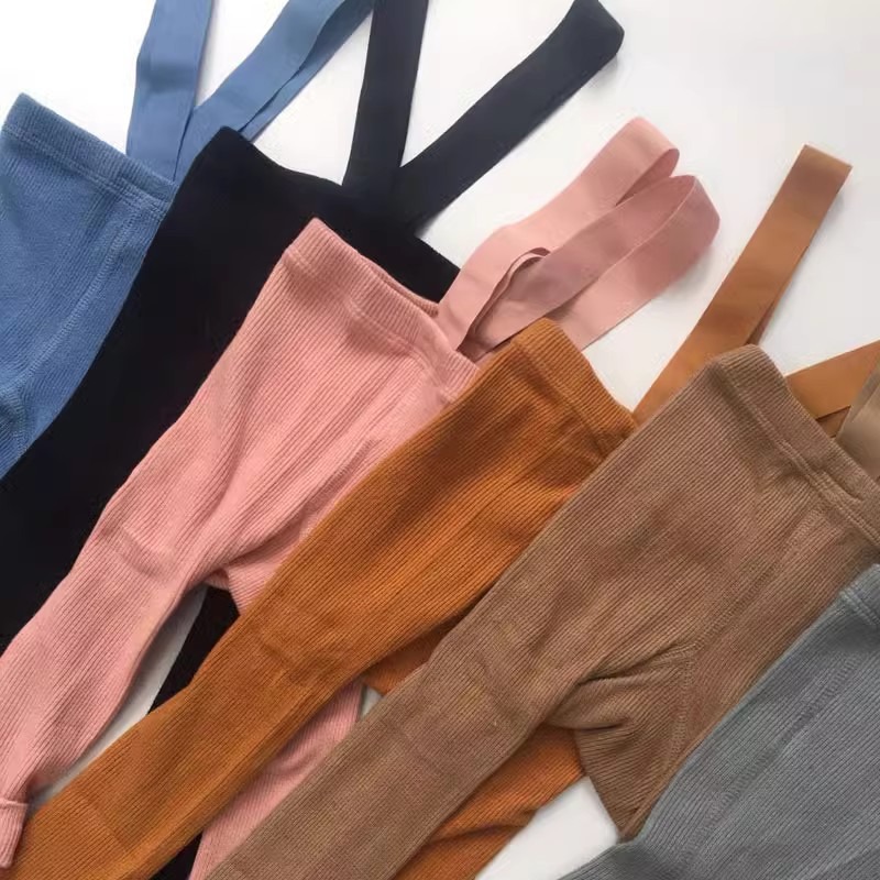 春秋新生儿举重裤男女宝宝背带裤无骨打底裤0-2岁初生儿高腰护肚