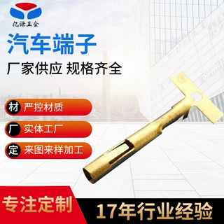 定制插拔式快接端子 T形金属件汽车配件 五金冲压件圆盘电器端子