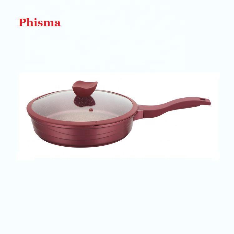 Accesorios de aluminio de cocina de alta calidad de granito antiadherente vidrio olla 18pcs set de cocina