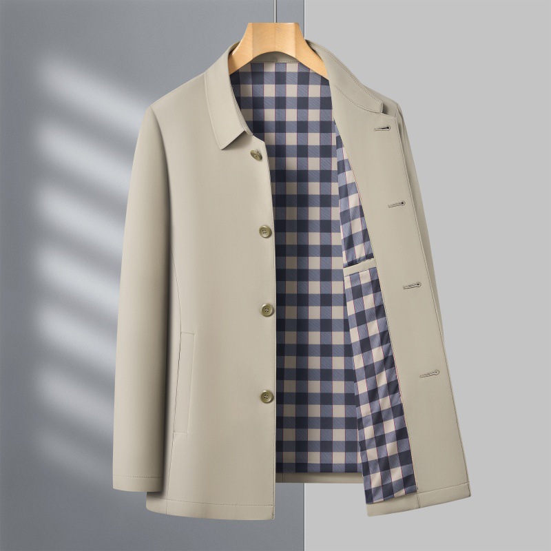 Cross-Border Foreign Trade New Jacket Men's Jacket Spring and Autumn Middle-Aged Men's Business Casual Mid-Length Lapel Jacket Men's Clothing