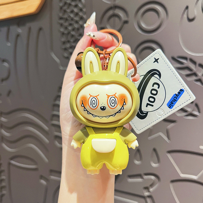 オリジナル顔が変わるラブブキーホルダーかわいい漫画子供のおもちゃカップルバッグペンダント人形マシン小さなギフト|undefined