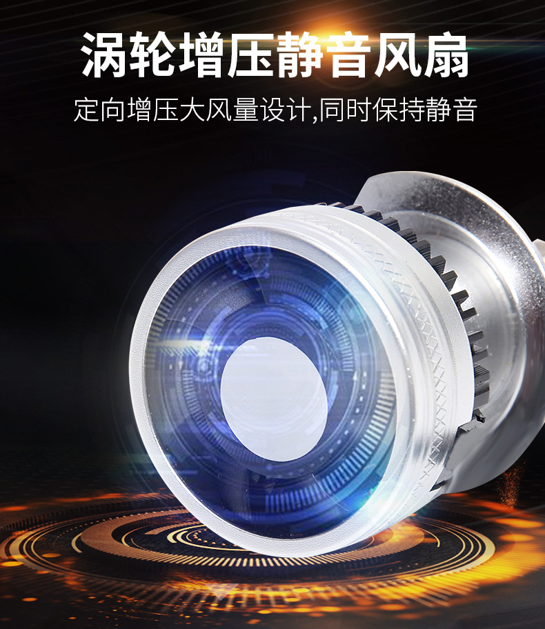 Car Led Headlight High Power H1H4H7H11 Hb3 Copper Tube Small Volume Comes with Decoding High Beam and Low Beam