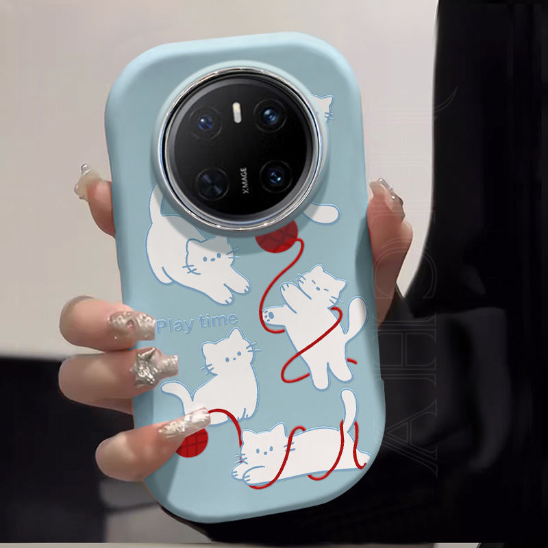 For Huawei Mate70 Phone Case Cartoon Cute HUAWEImate60pro New 50 Wool Ball Cat