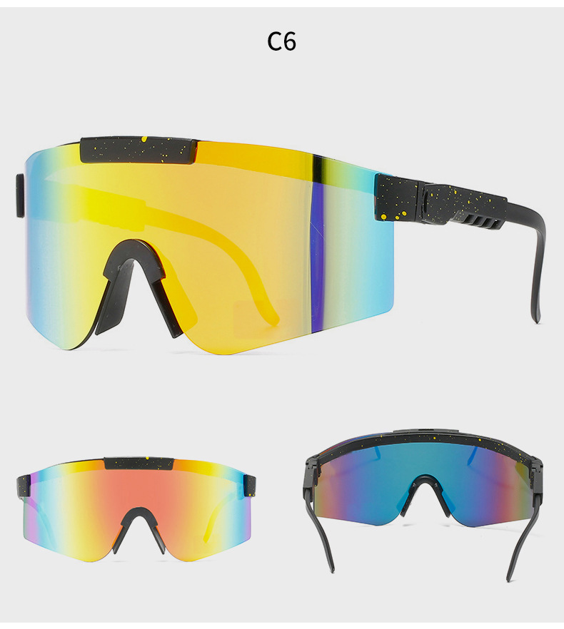 90g Weight Half Frame Glasses Structure Sunglasses Classification Tac, UV400 Protection Lens Material Biker Glasses Style Travel, Fishing Occasion All Seasons Season Unisex Gender Grey, Black Color Exaggerated Punk Streetwear Color Block Tac UV400 Protection Biker Half Frame Sports Sunglasses 11