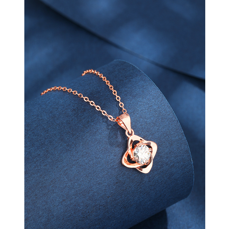 999 plata esterlina collar de diamantes de mozan de lujo ligero para mujeres inins nicho de alta sensación colgante de cuatro hojas simple cadena de clavícula versátil