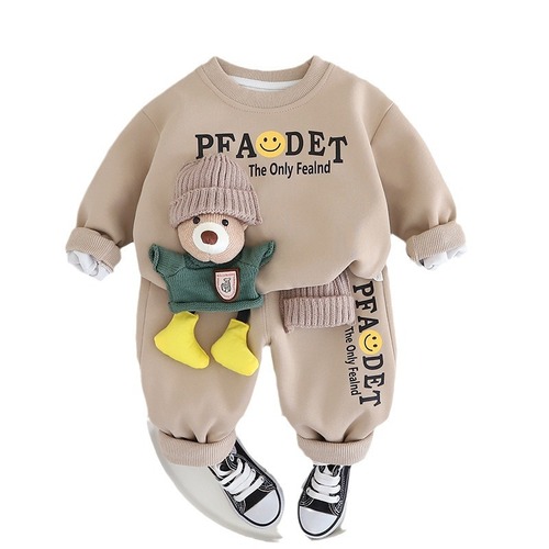 Boys and girls spring sweatshirt  new style children's sports cartoon children's clothing two-piece set baby sweatshirt and sweatpants