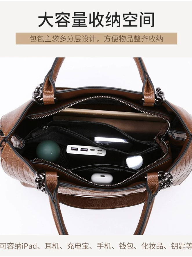 Capacious one-shoulder bag, crocodile print, (Cross-border trading)