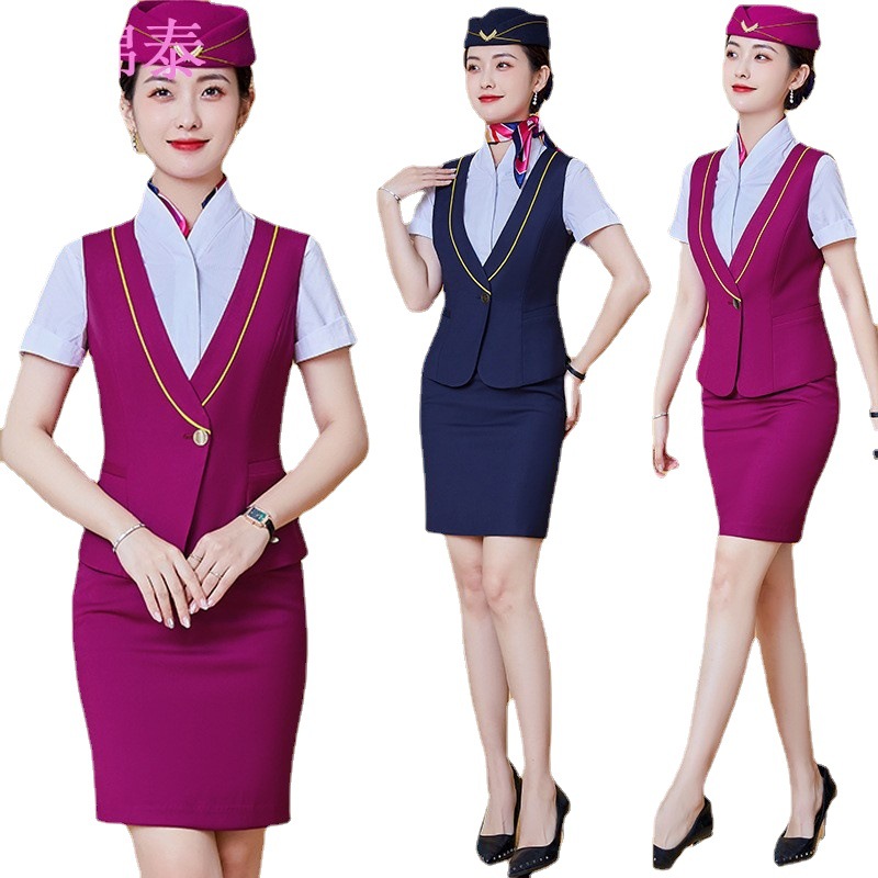 空姐服图片、航空制服、定货空姐服、航空职业装、免费logo
