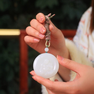 Jin Yu Tang Xinjiang Hetian Jade, "Sheet Fat, Fu Buddha Accompanied" Sheet Fat White Jade Warm and Delicate Fat