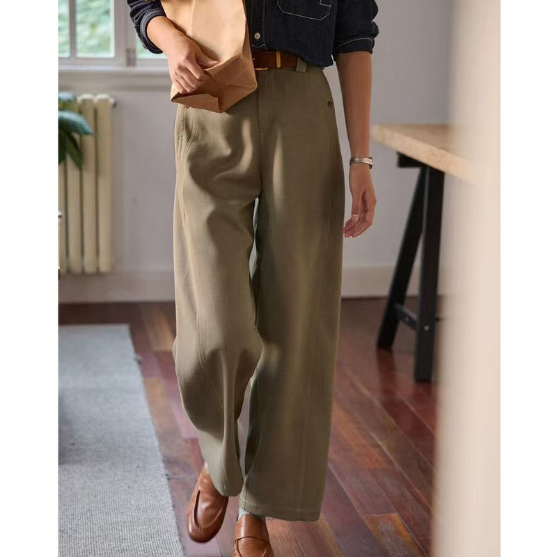 【New Product】Soligther French Lyocell Wool 2025 New Model Scimitar Pants Casual Pants High-Waisted Long Pants
