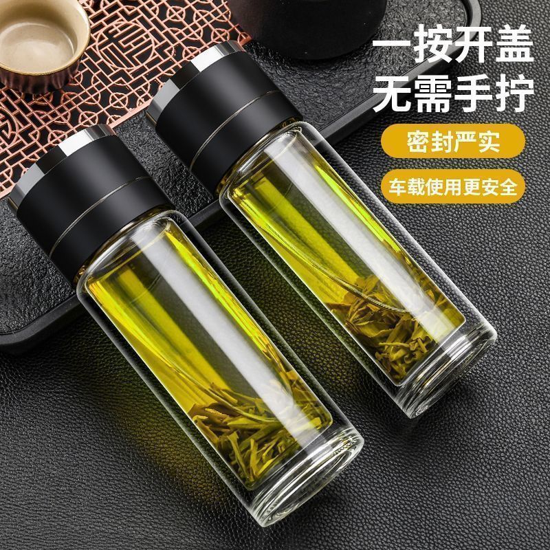 钢化玻璃杯防摔打不碎的大号套装防爆男女随手保温出差过滤泡茶|undefined