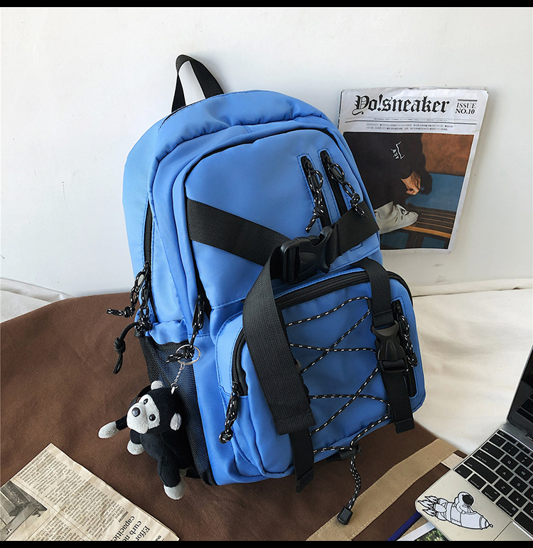 Fashion Solid Color Lace-up Big Capacity Backpack Wholesale 30*12*41cm display picture 6