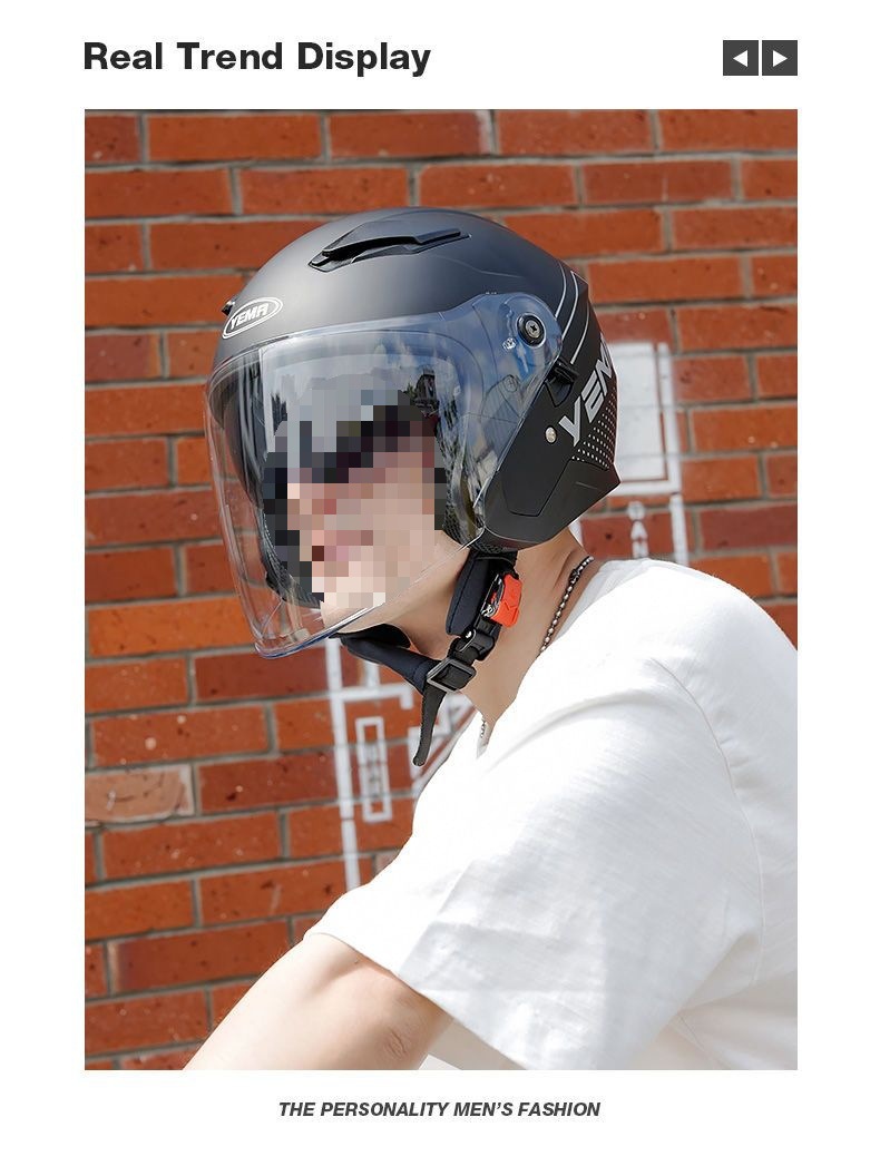 3C Certified Mustang Electric Motorcycle Helmet, Summer Sunscreen, Dual Visor