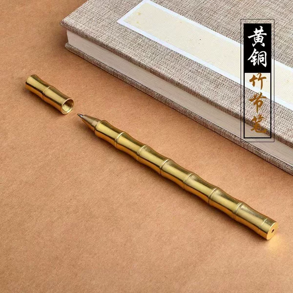 Pure brass manufacturers wholesale retro bamboo neutral sign pen business gifts student teacher rising