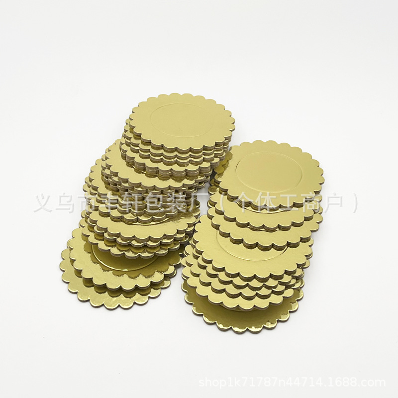 Fábrica directa mini oro mousse pastel almohadilla espesa cartón pastel soporte de papel para el comercio exterior