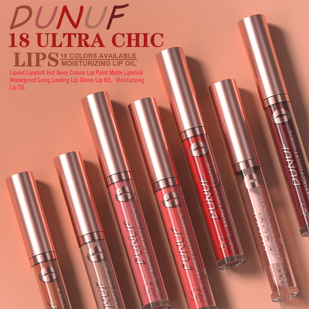 Check out DUNUF 6-tube matte waterproof long-lasting lip gloss lipstick! Disclaimer for links Item Picture