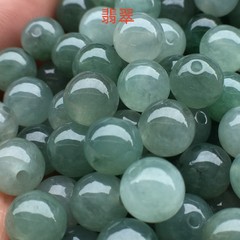 油青翡翠散珠a商品ミャンマー天然氷種玉玉玉翡翠シングルdiy男女チェーンネックレス