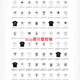 跨境美式潮牌stuss斯图短袖男士T恤上衣女TK小红书同款宽松休闲衣