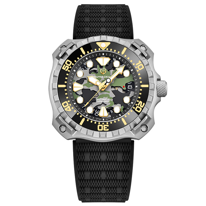 Pagani bojiani PD-YN009 reloj para hombre concha de acero cinta luminosa impermeable reloj mecánico automático