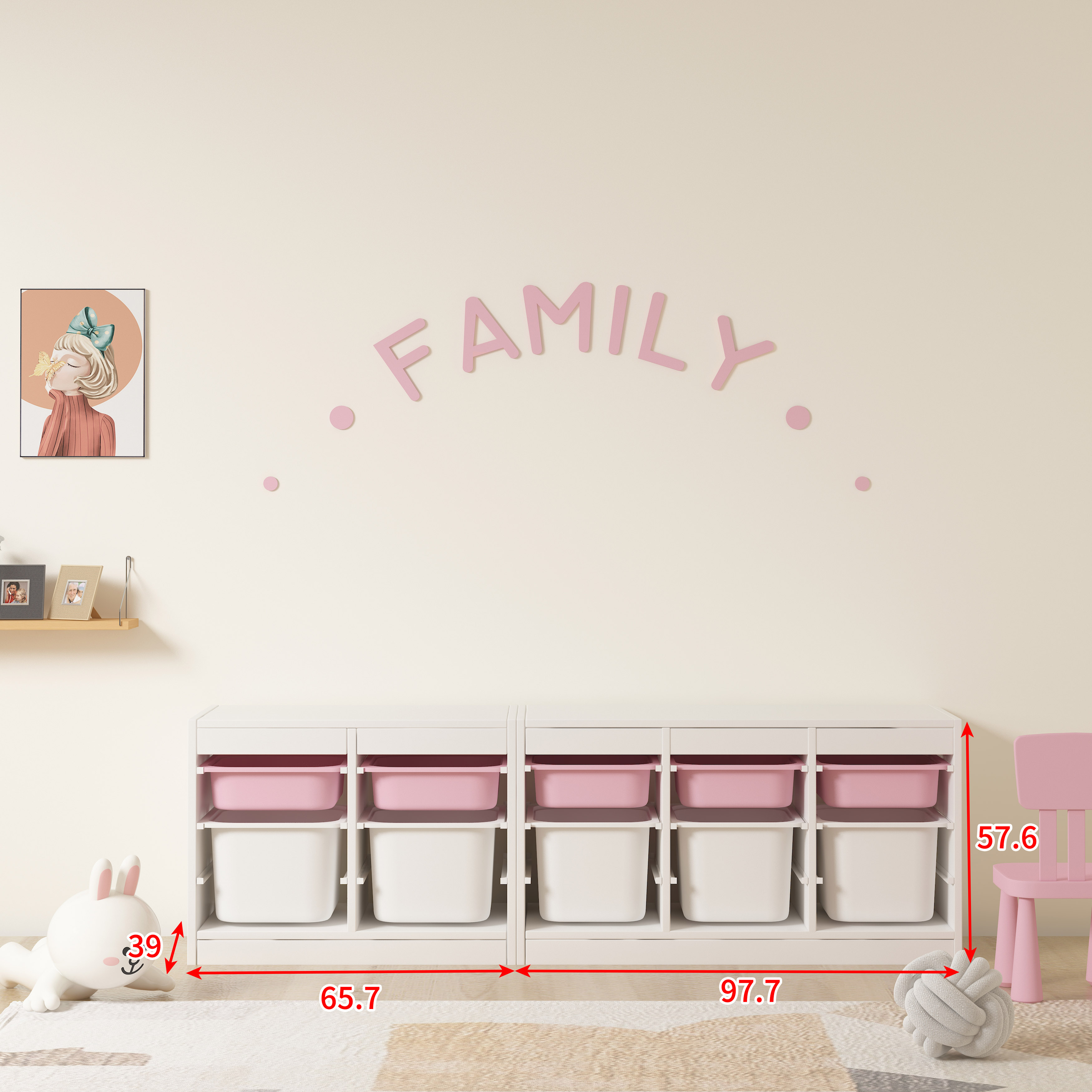 ∅∅∅ααα2*3+3*3 장난감장 핑크색 길이 163.4∅∅∅ααα