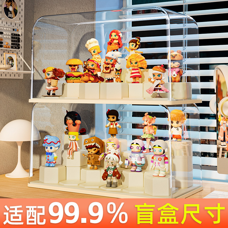 盲盒收纳展示架亚克力透明防尘乐高手办摆件展示柜泡泡玛特展示盒|undefined