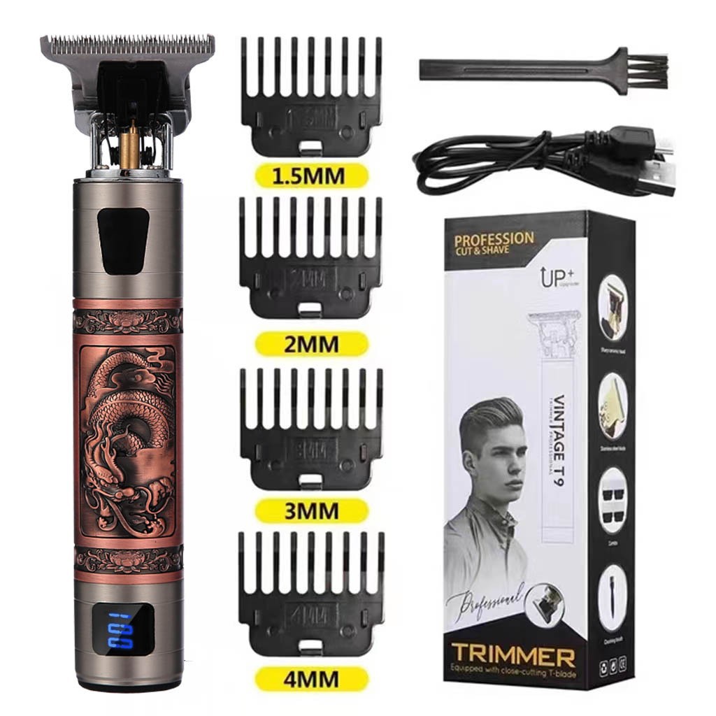 T9 Haarschneider, elektrischer Trimmer für Glatzen, graviertes Rasiermesser, Haarschneidewerkzeug direkt vom Hersteller_voghion.com